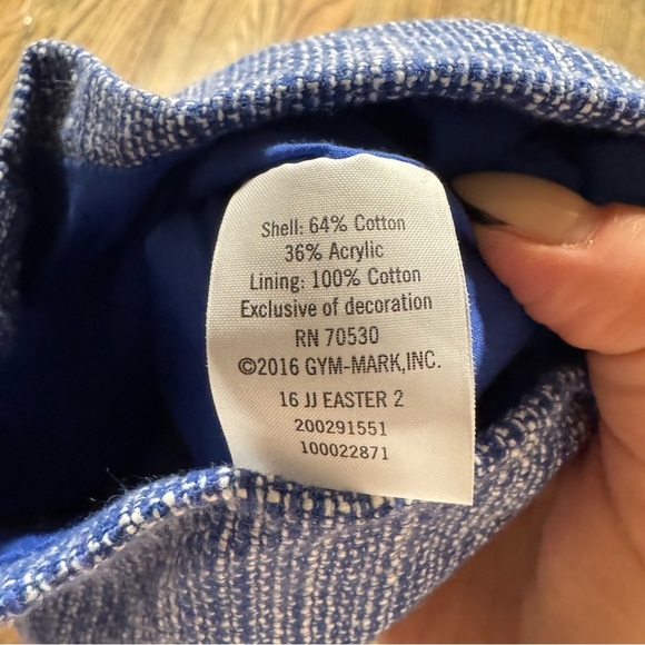 Janie and Jack Blue Tweed Romper size 12-18M - Picture 4 of 4